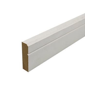 White Plastic 150mm Gloss Skirting Board (2.5m lengths) - MB DIY