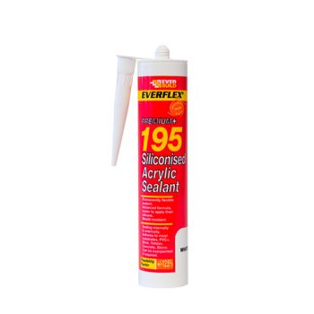 Everbuild 195 Siliconised Acrylic is a high quality white sealant 300ml