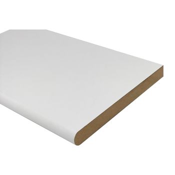 Nosed Only Window Sill  25mm x 219mm x 2440mm WHITE WOODGRAIN LAMINATE