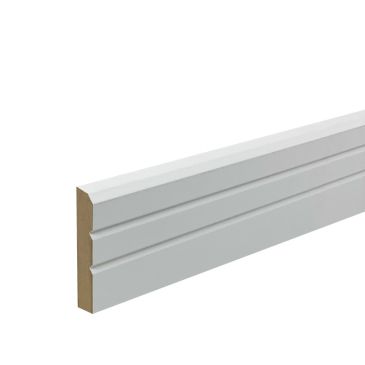 Modern Chamfered & 2x V Grooved Primed Architrave 